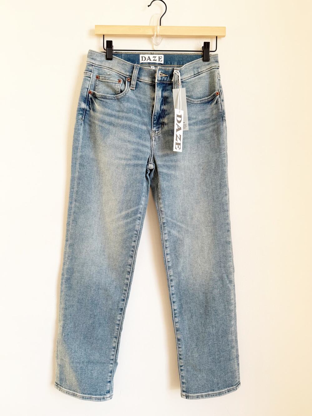 Daze Denim Pixie High Rise Straight 27 Petite Jeans Cuffed